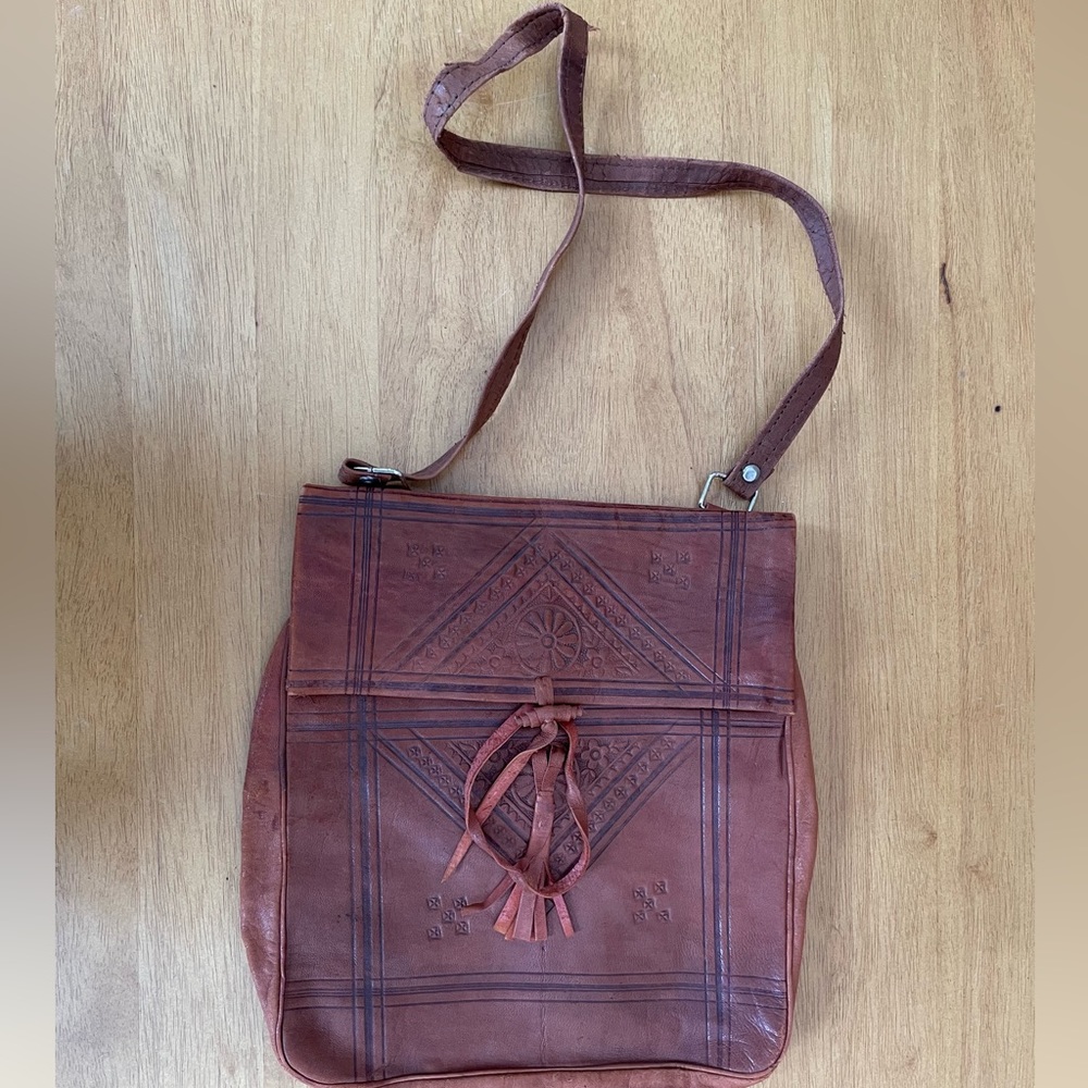 Vintage Tooled Leather Bag